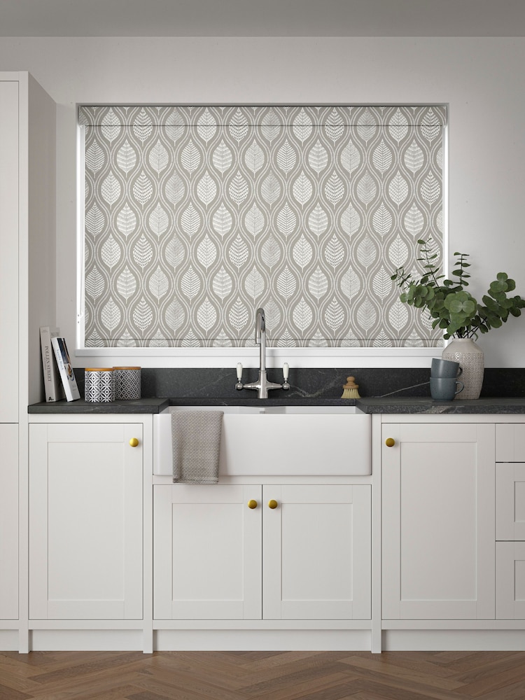 Natural Stone Lino Leaf Made to Measure Roller Blind - Image 2 of 6
