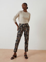 FatFace Black Isobelle Jacquard Trousers - Image 3 of 6