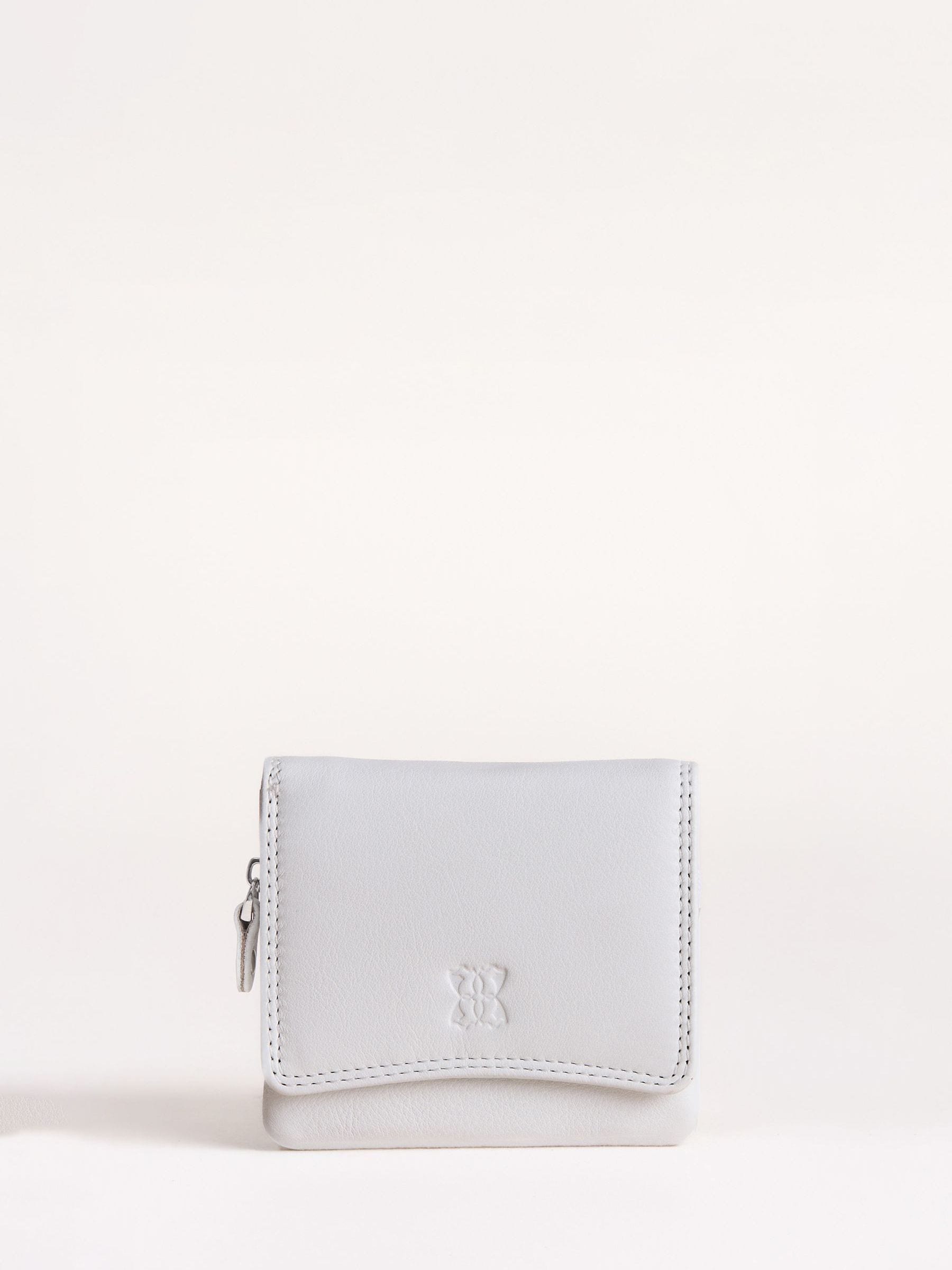 Lakeland Leather Women's White Small Leather Flapover Purse In - Image 1