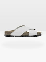 Celtic & Co. Nubuck Crossover White Slides - Image 2 of 7