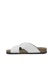 Celtic & Co. Nubuck Crossover White Slides - Image 3 of 7