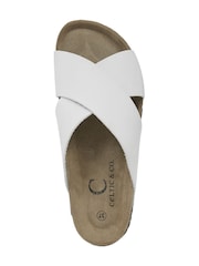 Celtic & Co. Nubuck Crossover White Slides - Image 6 of 7