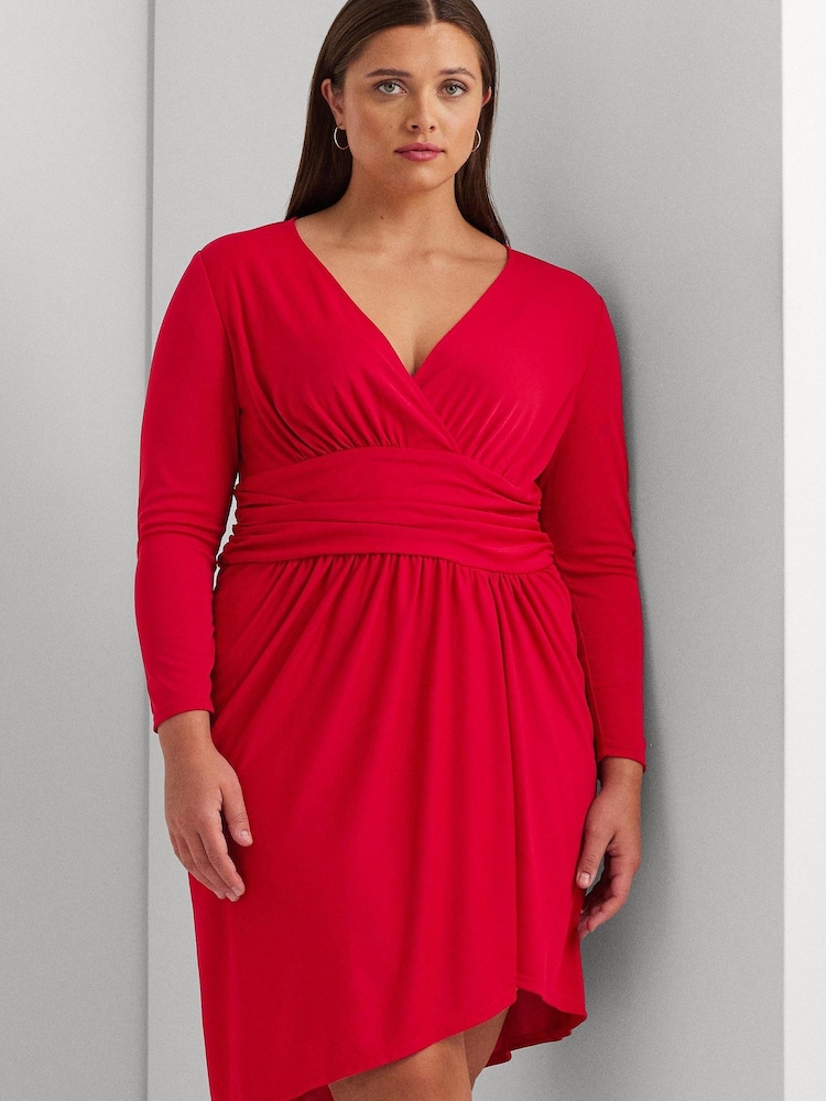 Lauren Ralph Lauren Curve Red Ruthmy Dress - Image 1 of 9