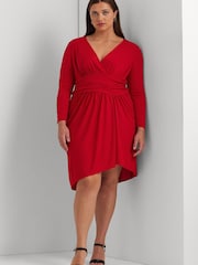 Lauren Ralph Lauren Curve Red Ruthmy Dress - Image 4 of 9