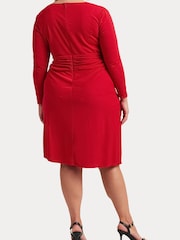 Lauren Ralph Lauren Curve Red Ruthmy Dress - Image 6 of 9
