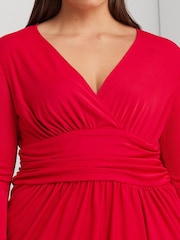 Lauren Ralph Lauren Curve Red Ruthmy Dress - Image 8 of 9