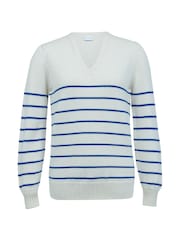 Celtic & Co. Blue Merino V-Neck Jumper - Image 3 of 7