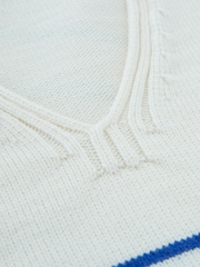 Celtic & Co. Blue Merino V-Neck Jumper - Image 7 of 7