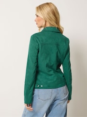 Grün - M&Co Bikerjacke aus Wildlederimitat - Bild 3 von 5