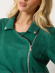 Grün - M&Co Bikerjacke aus Wildlederimitat - Bild 4 von 5