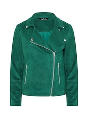 Grün - M&Co Bikerjacke aus Wildlederimitat - Bild 5 von 5