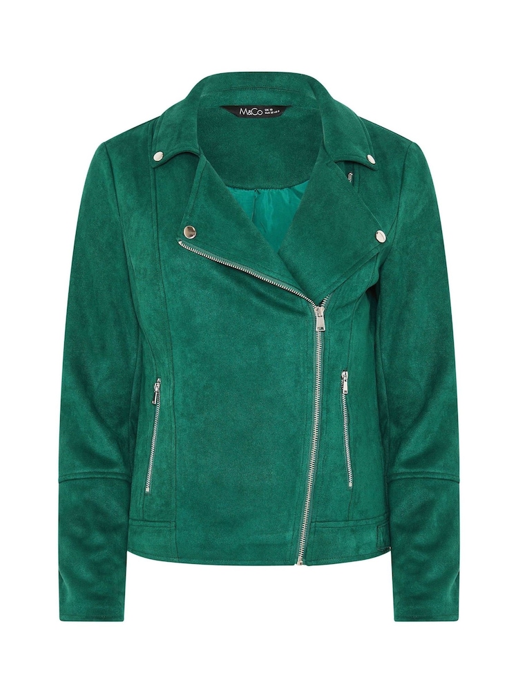 Grün - M&Co Bikerjacke aus Wildlederimitat - Bild 5 von 5
