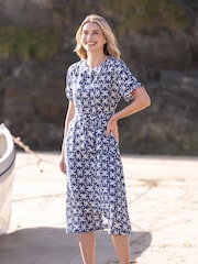 Celtic & Co. Blue Linen Button Through Dress - Image 1 of 8
