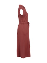 Celtic & Co. Red Linen Button Through Midi Shirt Dress - Image 3 of 5