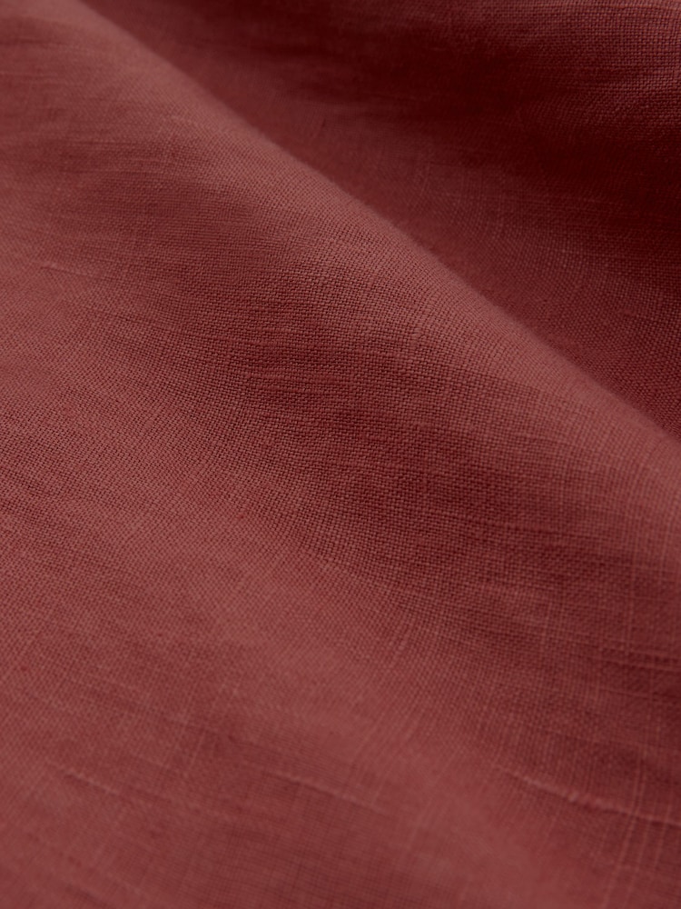 Celtic & Co. Red Linen Button Through Midi Shirt Dress - Image 5 of 5
