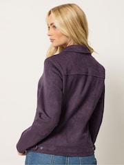 Lila - M&Co Bikerjacke aus Wildlederimitat - Bild 3 von 4