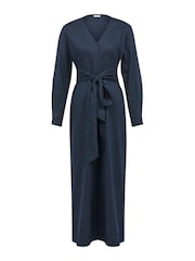 Celtic & Co. Blue Linen Tie Waist Jumpsuit - Image 4 of 9