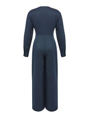 Celtic & Co. Blue Linen Tie Waist Jumpsuit - Image 5 of 9