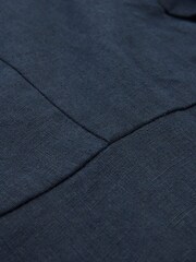 Celtic & Co. Blue Linen Tie Waist Jumpsuit - Image 7 of 9