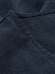 Celtic & Co. Blue Linen Tie Waist Jumpsuit - Image 8 of 9