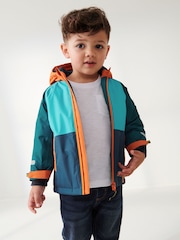 Blue Colourblock Waterproof Fleece Lined Coat (3mths-7yrs) - Image 1 of 7