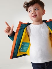 Blue Colourblock Waterproof Fleece Lined Coat (3mths-7yrs) - Image 4 of 7