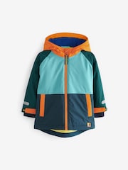 Blue Colourblock Waterproof Fleece Lined Coat (3mths-7yrs) - Image 5 of 7