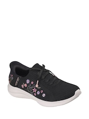Skechers Black Ultra Flex 4.0 Sweet Petals Trainers - Image 2 of 3