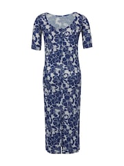 Celtic & Co. Blue Linen / Cotton Button Back Dress - Image 3 of 6