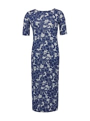 Celtic & Co. Blue Linen / Cotton Button Back Dress - Image 4 of 6