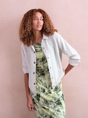 Celtic & Co. 100% Linen Western White Jacket - Image 1 of 6