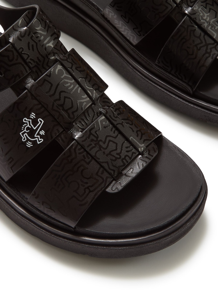 FitFlop Black Fitflop X Keith Haring Gen-Ff Fisherman Sandals - Image 4 of 4