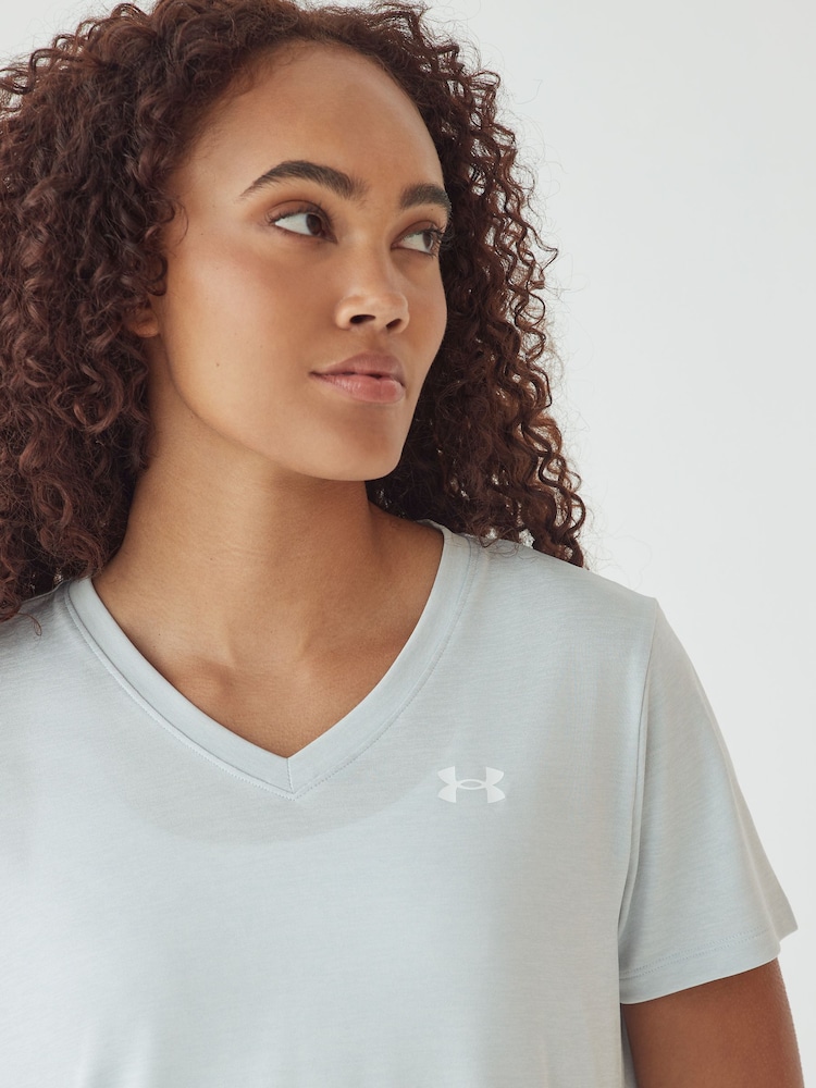 Grijs - Under Armour tech T-shirt met V-hals - Image 4 of 7