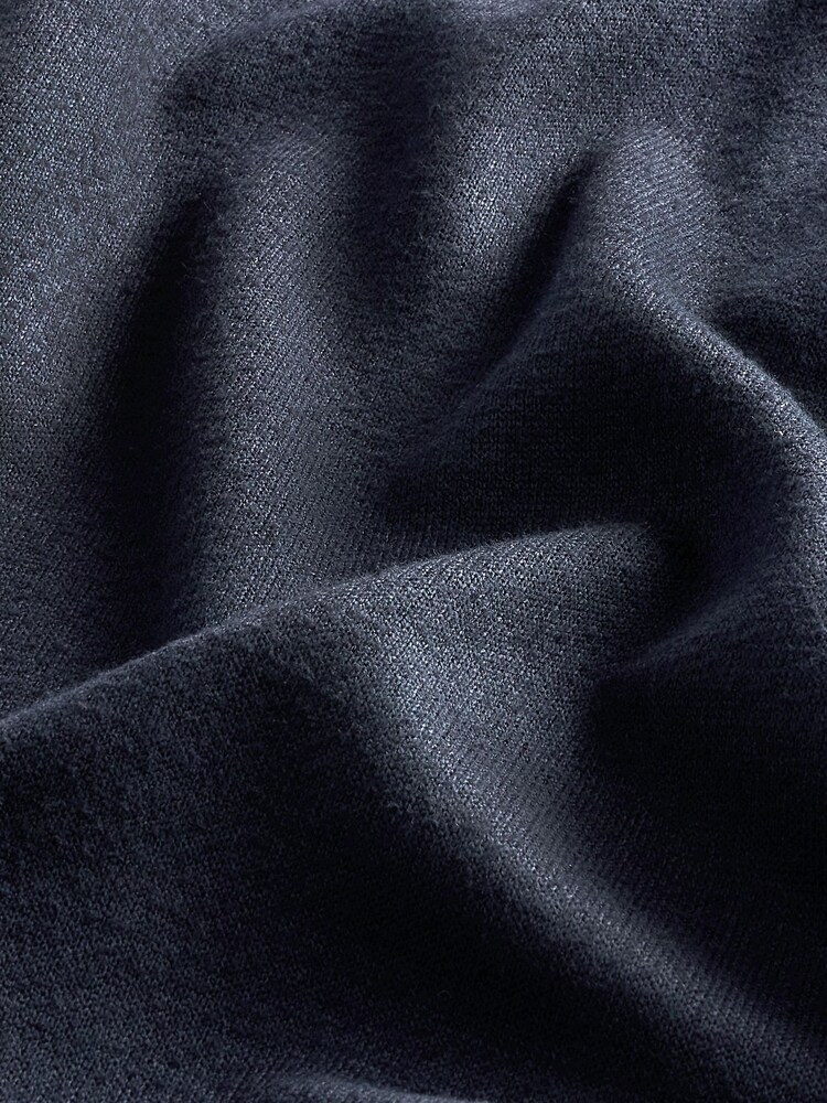 Navy Blue Cosy Zip Funnel Neck Long Sleeve Jumper - Image 6 of 6