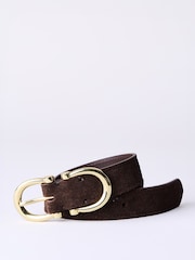 Lakeland Leather Dark Brown Bowness Dual Buckle Belt - Image 2 of 4