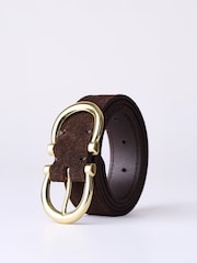Lakeland Leather Dark Brown Bowness Dual Buckle Belt - Image 3 of 4