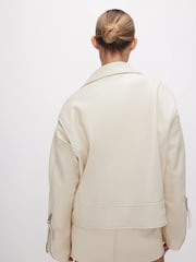 Good American White Boyfriend Moto Jacket - Image 2 of 6