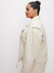 Good American White Boyfriend Moto Jacket - Image 5 of 6