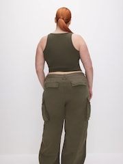 Good American Green Baggy Cargo Trousers - Image 4 of 6