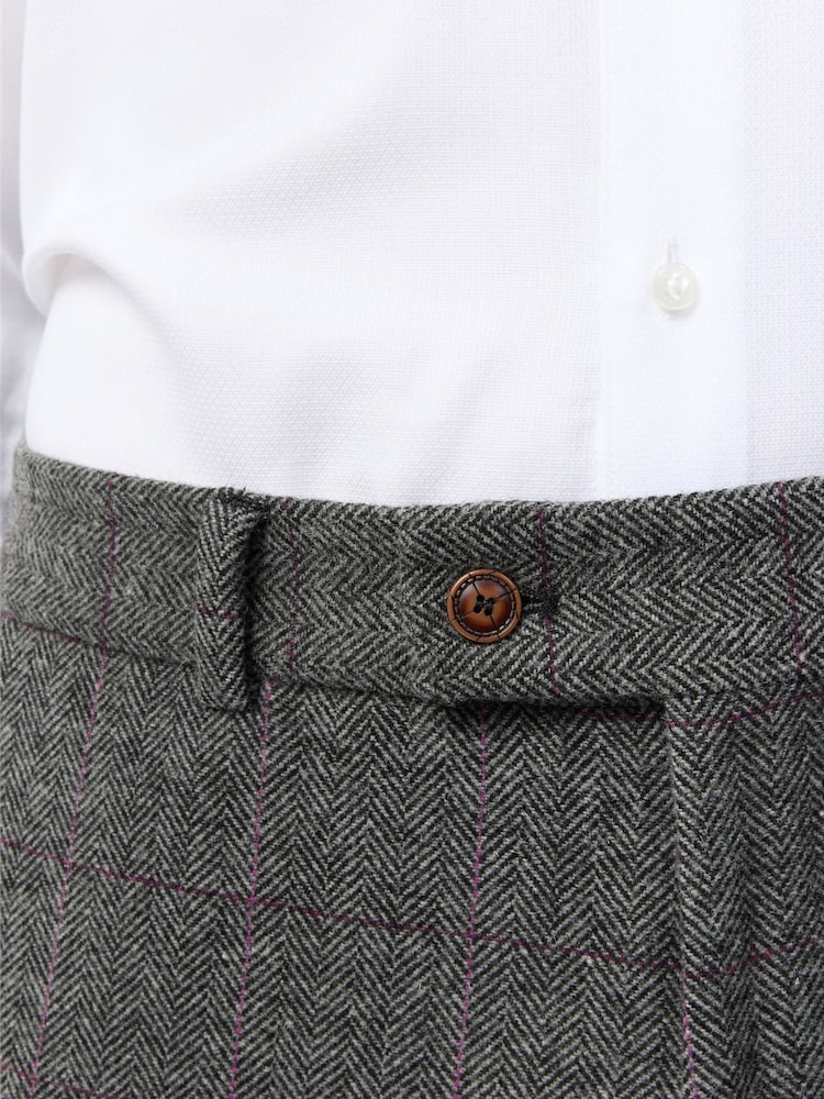 Antique Rogue Tailored Fit Jace Berry Tweed Trousers - Kuva 2 / 2 Antique Rogue Tailored Fit Jace Berry Tweed Trousers - Kuva 2 / 2
