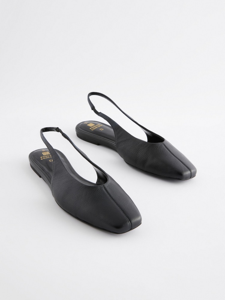 črna - Forever Comfort® Square Toe Leather čevelj z odprto peto; salonar z odprto peto čevlji - Slika 1 iz 5 črna - Forever Comfort® Square Toe Leather čevelj z odprto peto; salonar z odprto peto čevlji - Slika 1 iz 5