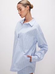 Good American Blue Oversized Stripe Shirt - Image 3 of 5