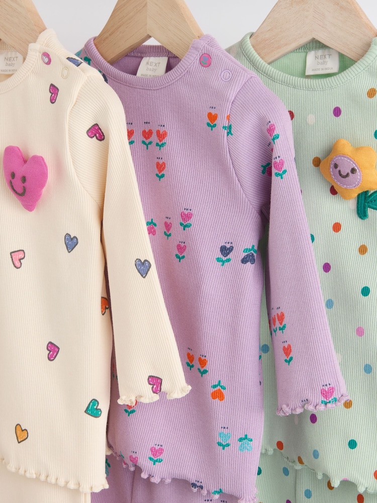 Pourpre lilas/caractère bleu - Ensemble 6 pièces haut à manches longues et legging bébé (0mois-3ans) - Image 11 of 14