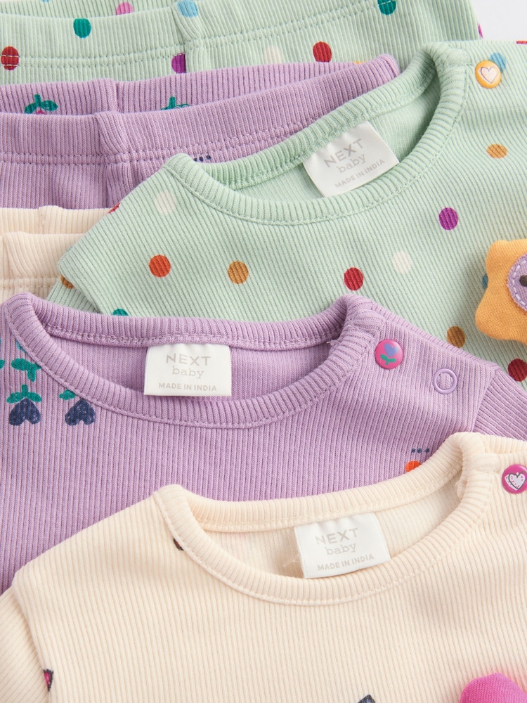 Pourpre lilas/caractère bleu - Ensemble 6 pièces haut à manches longues et legging bébé (0mois-3ans) - Image 12 of 14