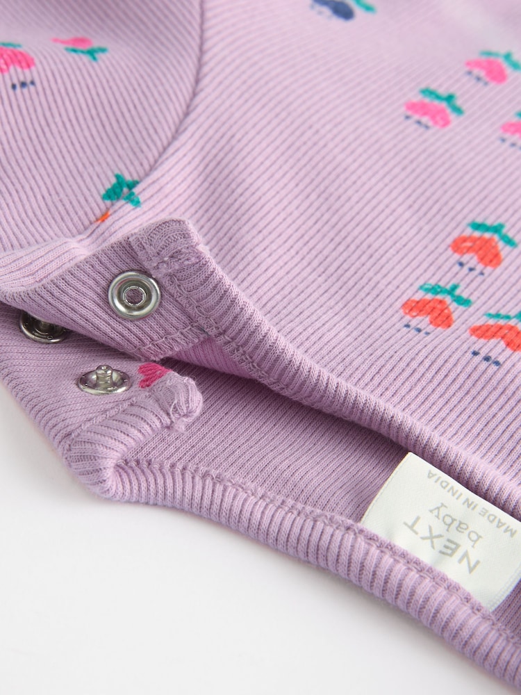 Pourpre lilas/caractère bleu - Ensemble 6 pièces haut à manches longues et legging bébé (0mois-3ans) - Image 13 of 14