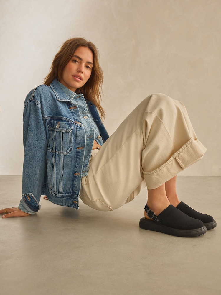 Black Forever Comfort® Sling Back Buckle Clogs - Image 2 of 8