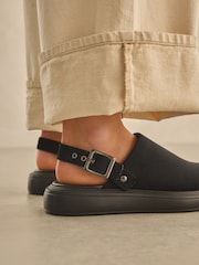 Black Forever Comfort® Sling Back Buckle Clogs - Image 3 of 8