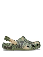 Crocs Green Kids Classic Strap-Back Camo Clogs - Image 1 of 5