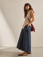 Brown Forever Comfort® Square Toe Leather Sling Back Shoes - Image 3 of 8