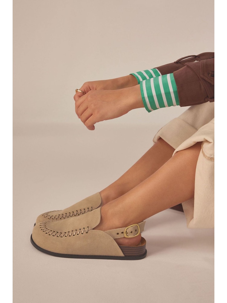 rjava - Premium usnje Sling Back Clogs - Slika 1 iz 8 rjava - Premium usnje Sling Back Clogs - Slika 1 iz 8